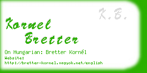 kornel bretter business card