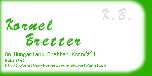 kornel bretter business card